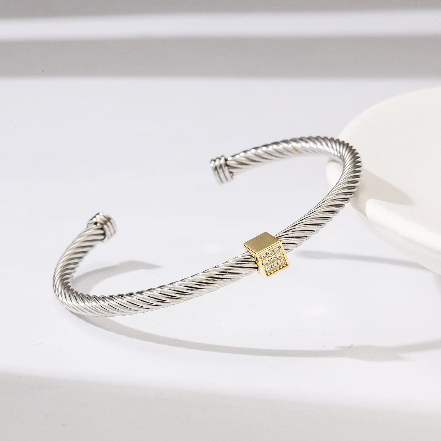 Gia pavé square open cuff